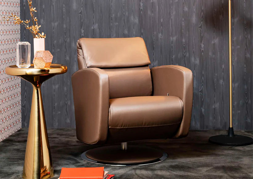 Strssle Relaxsessel Age kleiner verstellbarer Sessel, Leder dunkelbraun