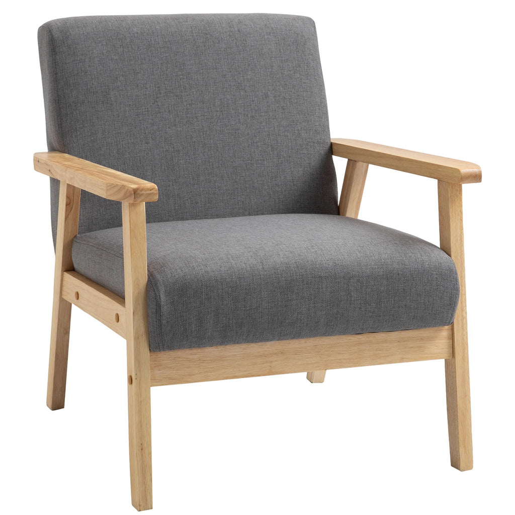 HOMCOM Polsterstuhl Wohnzimmer skandinavisches Design breite Sitzfläche