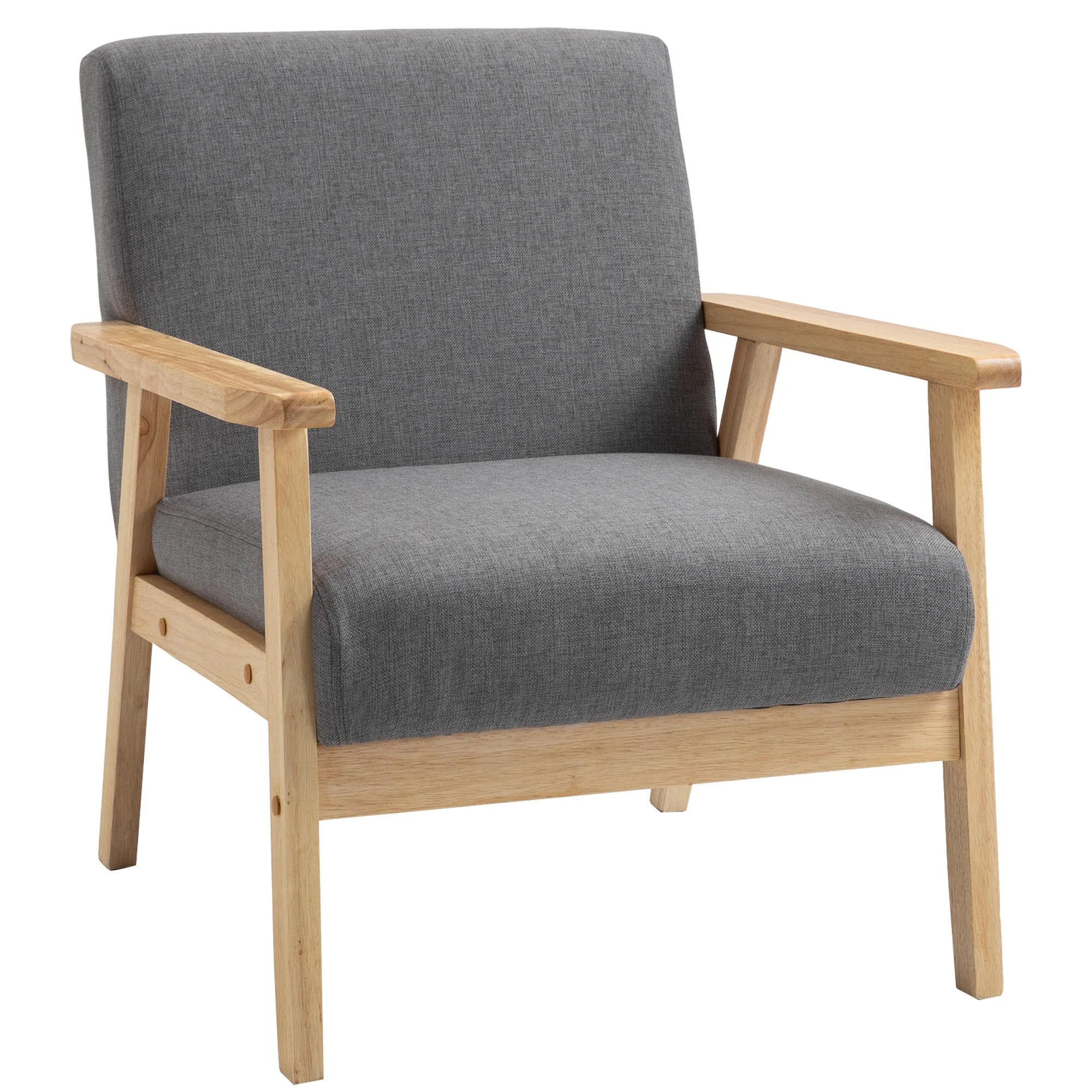 HOMCOM Polsterstuhl Wohnzimmer skandinavisches Design breite Sitzfläche