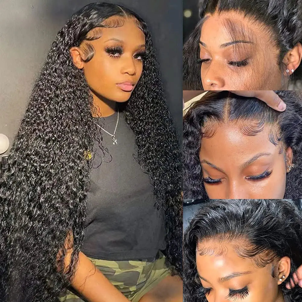 Parrucca frontale in pizzo con onde d'acqua in capelli veri – Look perfetto per donne nere