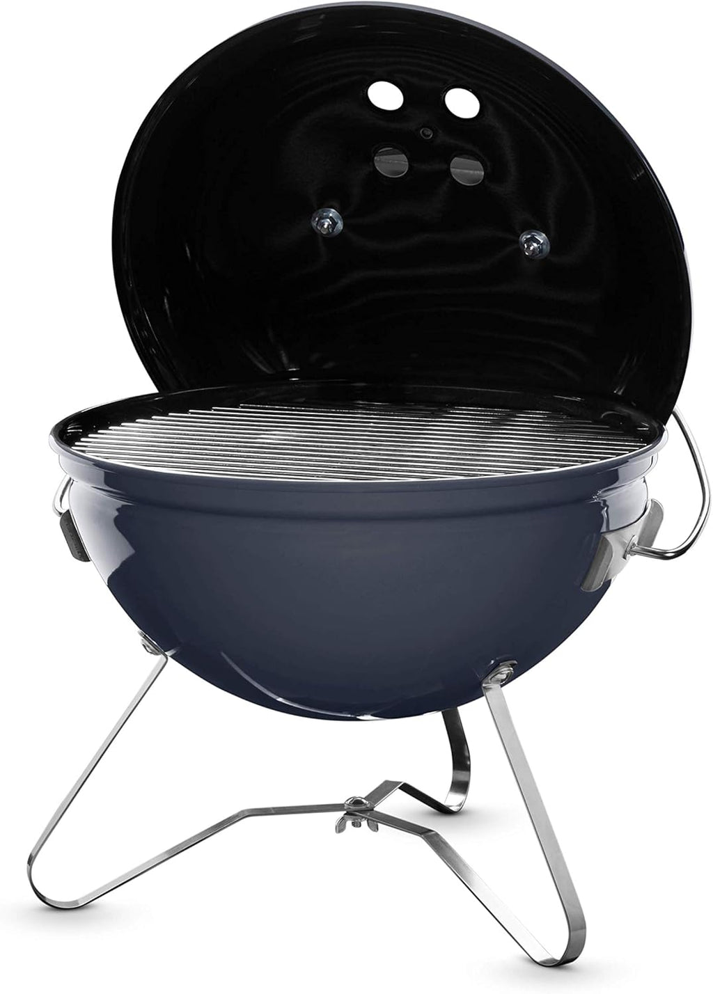 Weber Smokey Joe Premium Holzkohlegrill, Ø 37cm Grillfläche, portabeler BBQ Grill mit praktischem Tragebügel, porzellanemaillierten Deckel & Kessel - Smoke Gray (1126704)