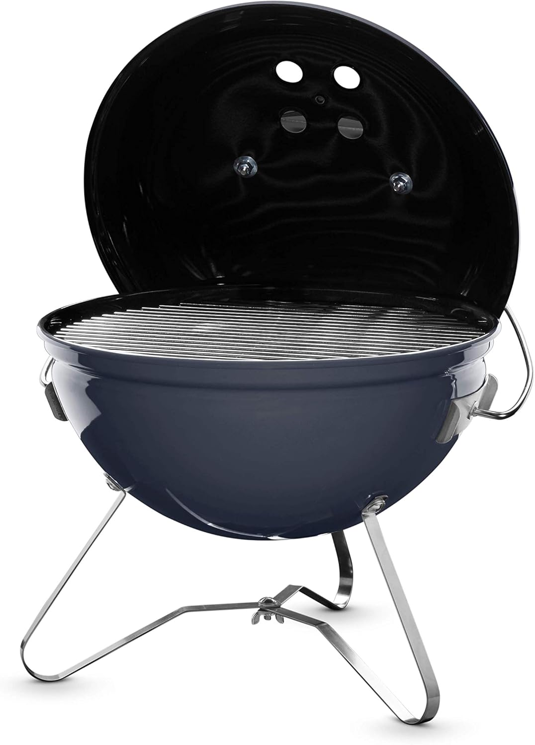 Weber Smokey Joe Premium Holzkohlegrill, Ø 37cm Grillfläche, portabeler BBQ Grill mit praktischem Tragebügel, porzellanemaillierten Deckel & Kessel - Smoke Gray (1126704)