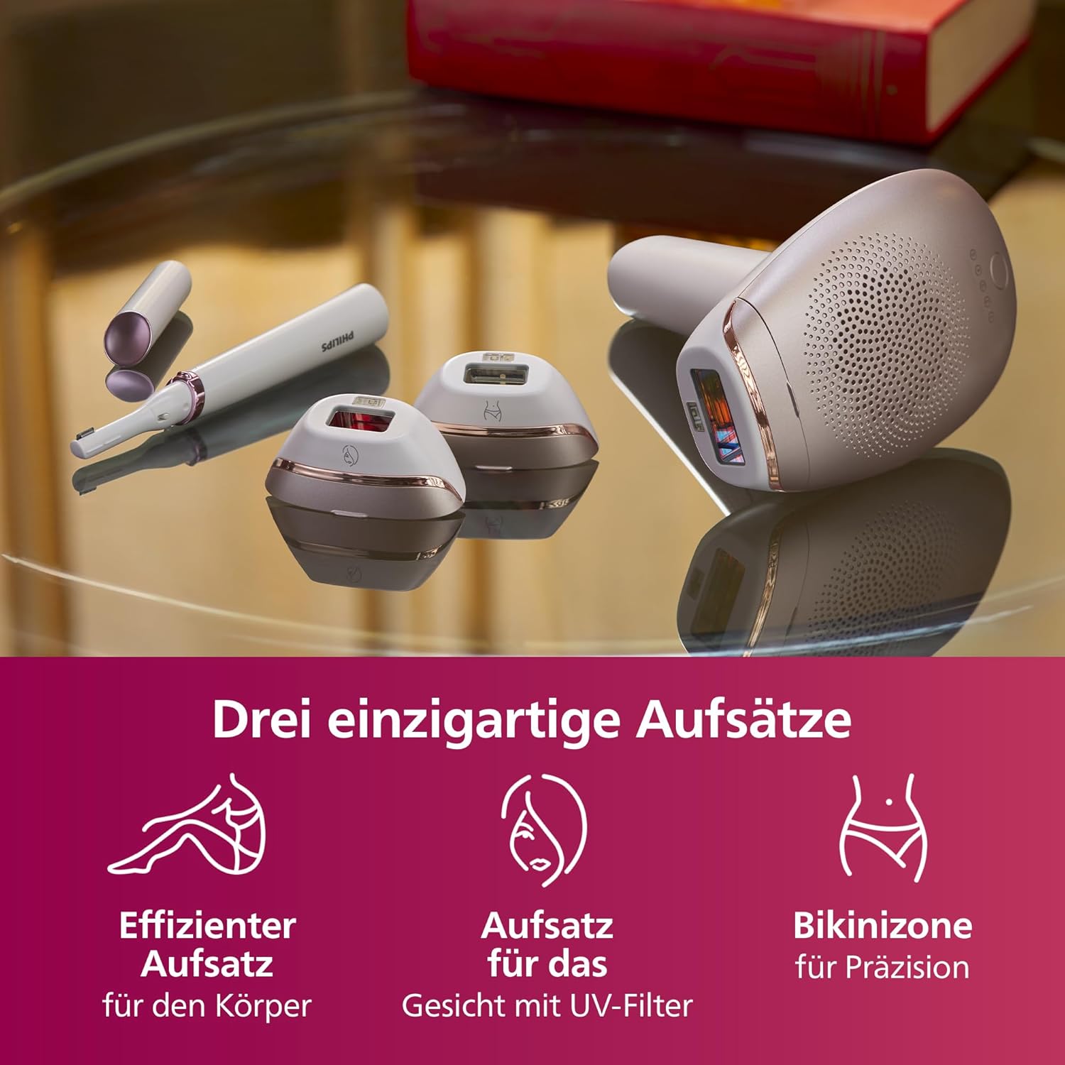 Philips Lumea IPL Epilatore Serie 7000 – Epilatore con rifinitore di precisione Satin Compact, 3 accessori per corpo, viso e zona bikini (modello BRI923/00)