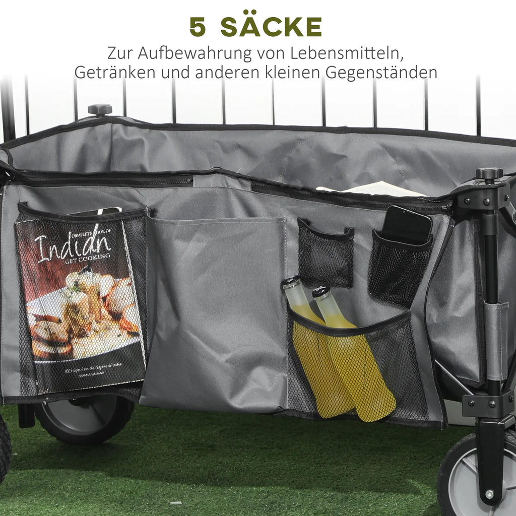 Outsunny Carrello pieghevole ad altezza regolabile per il trasporto