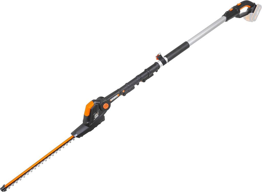 WORX WG252E.9 Tagliasiepi Telescopico a Batteria - Larghezza di Taglio 45 cm - Asta Telescopica Regolabile in 10 Posizioni fino a 3,20 Metri di Altezza - Compatibile con PowerShare - Batteria e Caricabatterie Non Inclusi