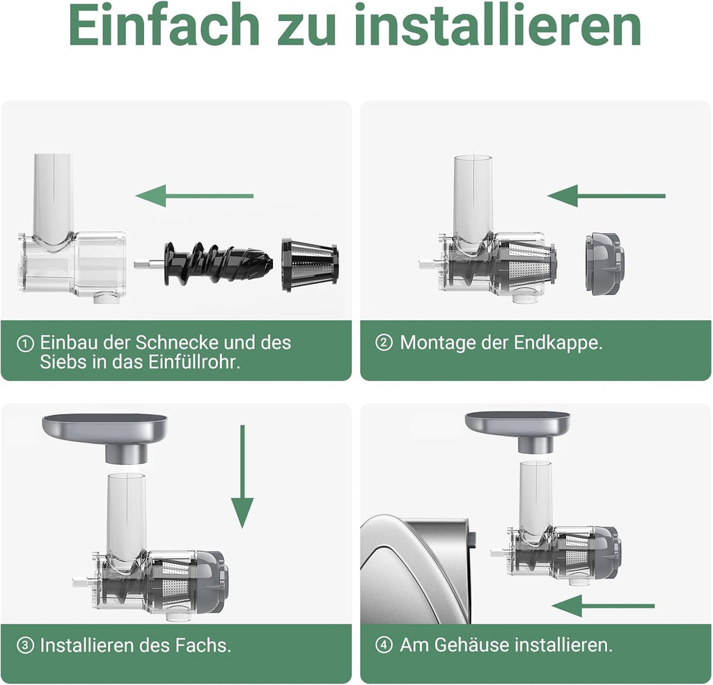 【Neues】Entsafter AOBOSI-Slow juicer mit 2 Geschwindigkeitsstufen-Entsafter gemüse und obst mit 8 stufiger Schnecke-Saftpresse mit Reinigungsbürste&2 Bechern-Obstpresse mit Reversierfunktion