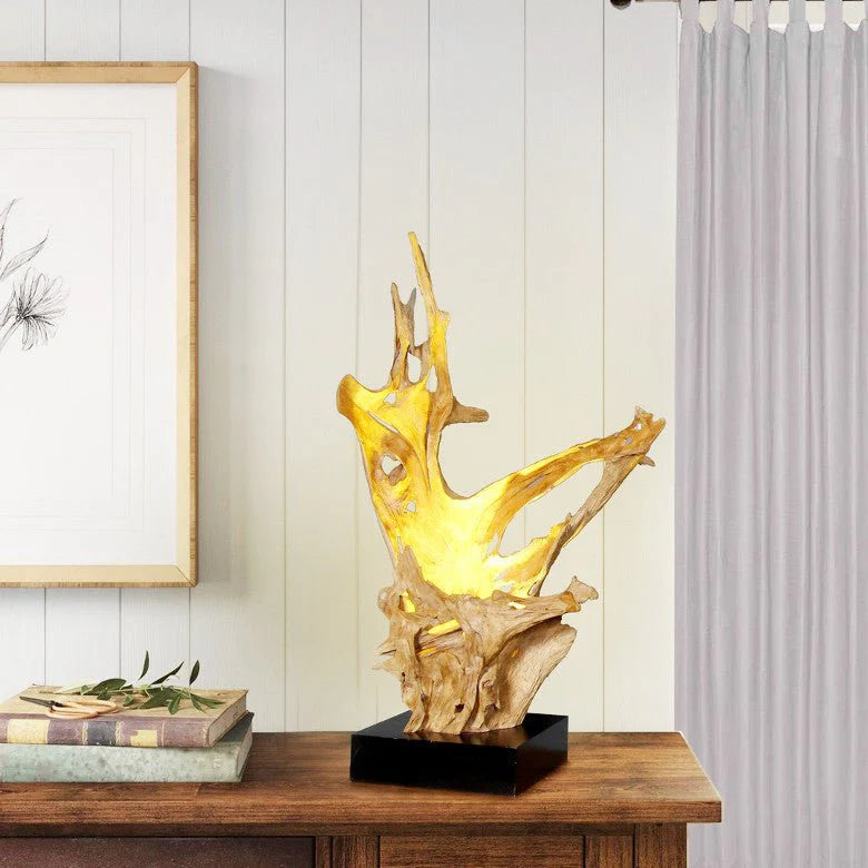 Treibholz Tischlampe KRYTON Hhe 80 cm