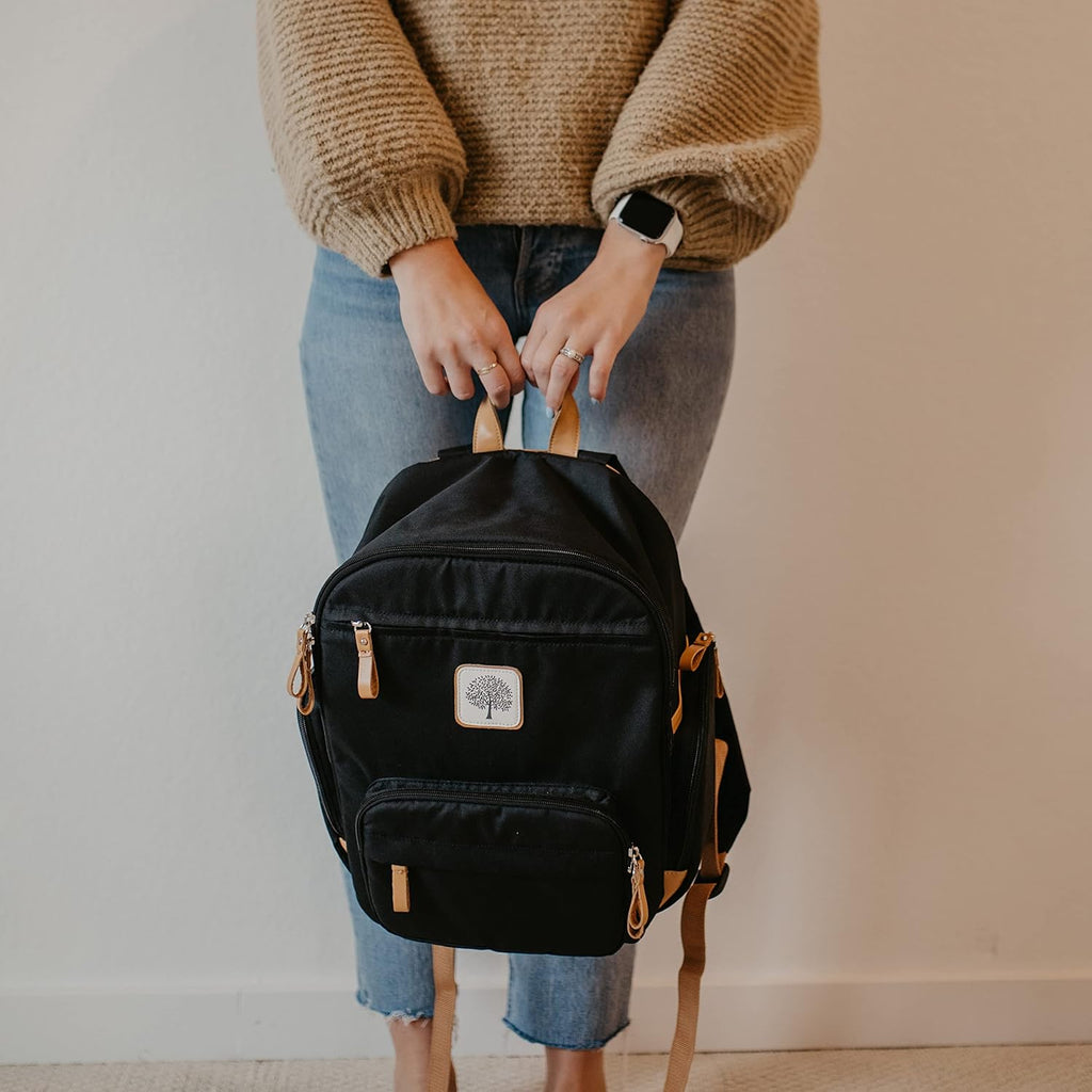 Parker Baby Diaper Backpack - Full Zip Diaper Bag with Insulated Pockets