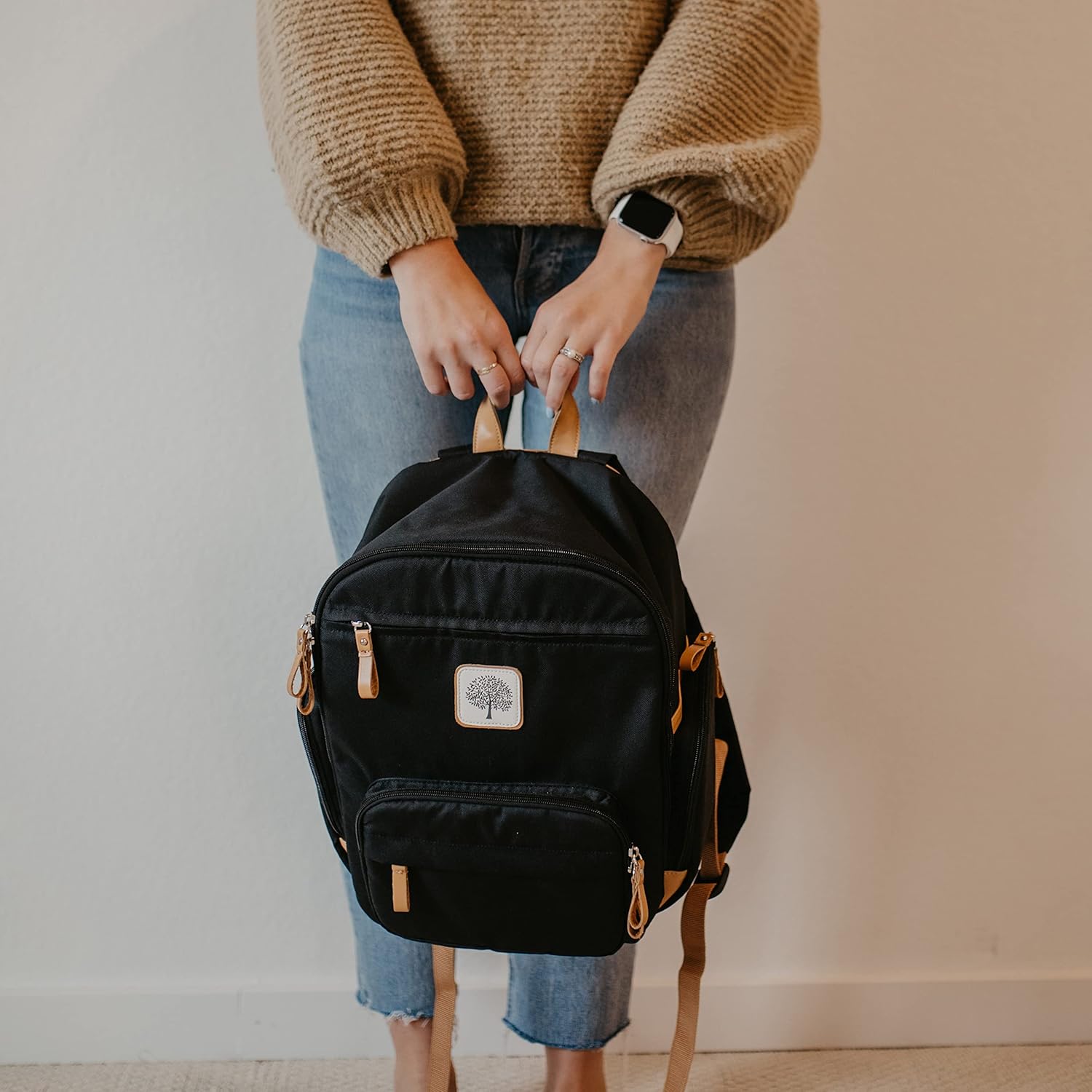 Parker Baby Diaper Backpack - Full Zip Diaper Bag with Insulated Pockets
