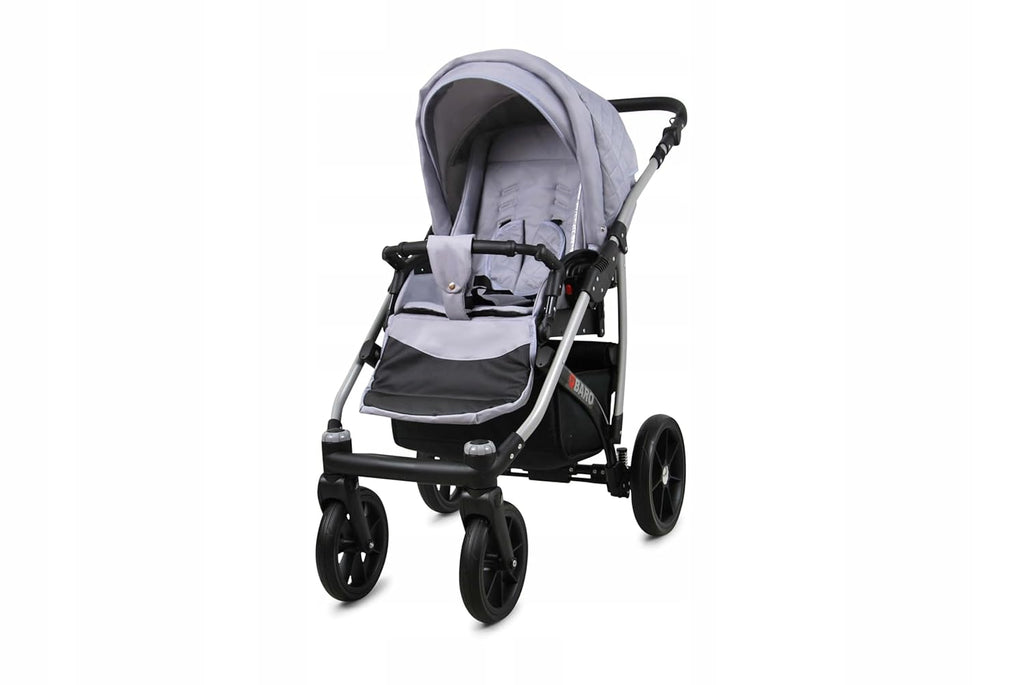 BabyLux® Bambimo Kinderwagen Set 3 in 1 - Qbaro - incl. Babywanne, Buggy Sportsitz, Auto-Babyschale - Autositz - Kinderwagenset - Kombikinderwagen mit Wickeltasche, Regenschutz usw.