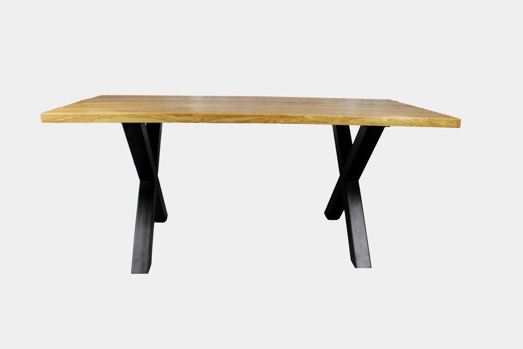 Serie UNA | Tavolo in legno massello - Rovere - gambe a X incluse - diverse misure e colori | Lunghezza: 160 - 300 cm | Larghezza: 90 - 100 cm