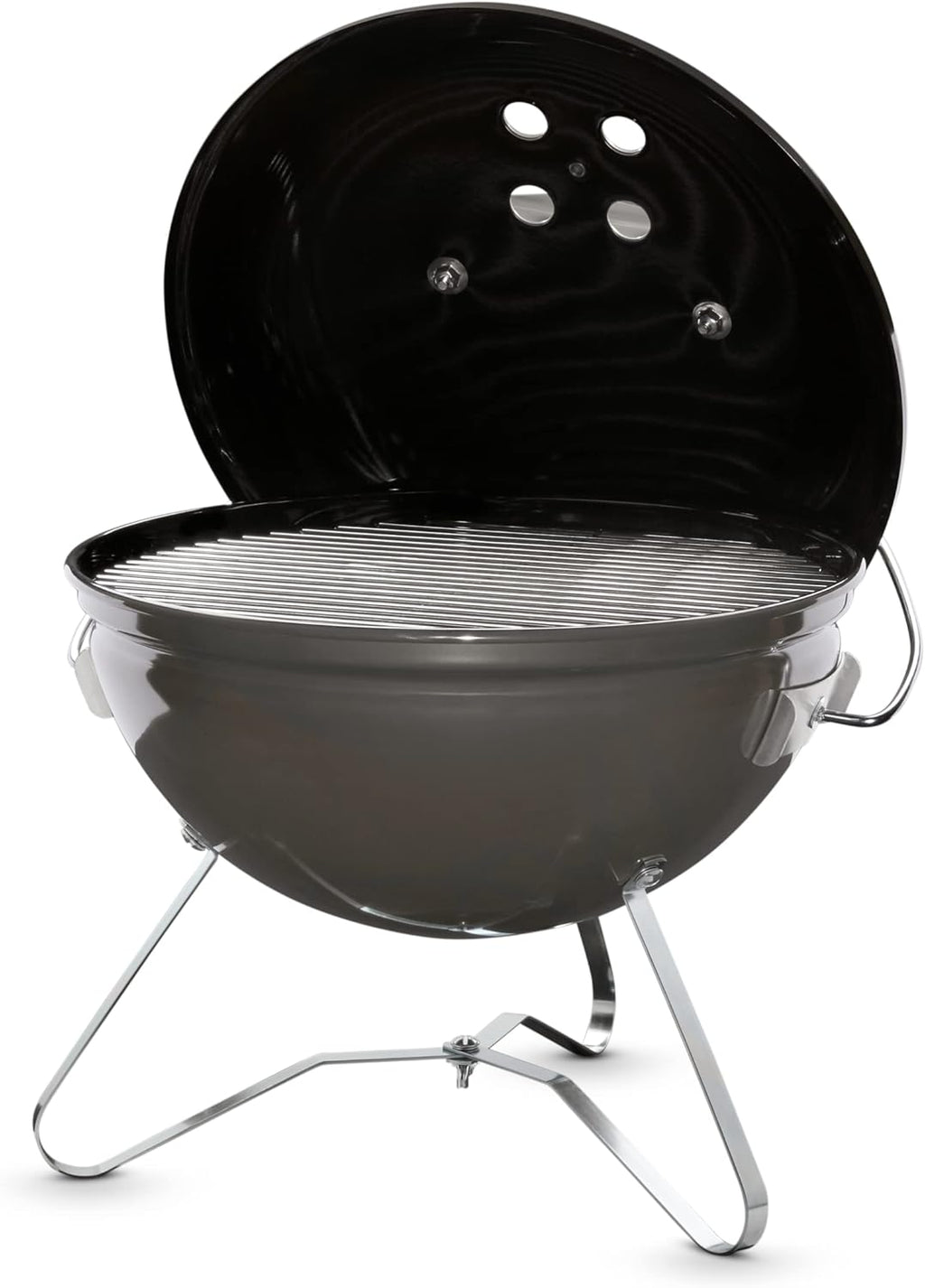 Weber Smokey Joe Premium Holzkohlegrill, Ø 37cm Grillfläche, portabeler BBQ Grill mit praktischem Tragebügel, porzellanemaillierten Deckel & Kessel - Smoke Gray (1126704)