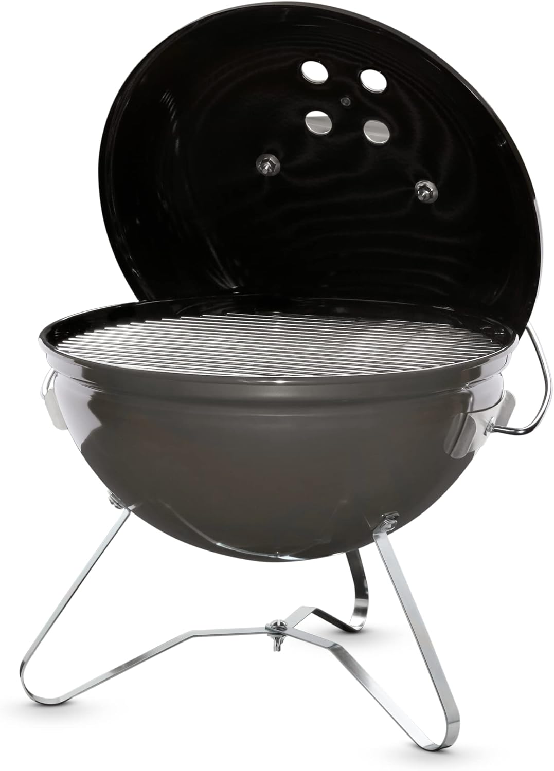 Weber Smokey Joe Premium Holzkohlegrill, Ø 37cm Grillfläche, portabeler BBQ Grill mit praktischem Tragebügel, porzellanemaillierten Deckel & Kessel - Smoke Gray (1126704)