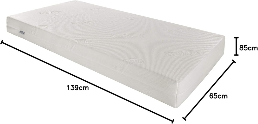 Love For Sleep Babybett Beistellbett 120x60cm mit Schaumstoffmatratze Aloe Vera Grau-Kiefer Francis Kinderbett Baby Bett Holz - Kinderbett Babybett, Mitwachsend Gitterbett Baby Bed
