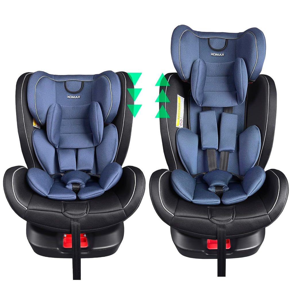 XOMAX XZ-16 Kindersitz drehbar 360° mit ISOFIX und Liegefunktion I mitwachsend I 0-36 kg, 0-12 Jahre, Gruppe 0/1/2/3 I 5-Punkt-Gurt und 3-Punkt-Gurt I Bezug abnehmbar, waschbar I ECE i-Size 129R