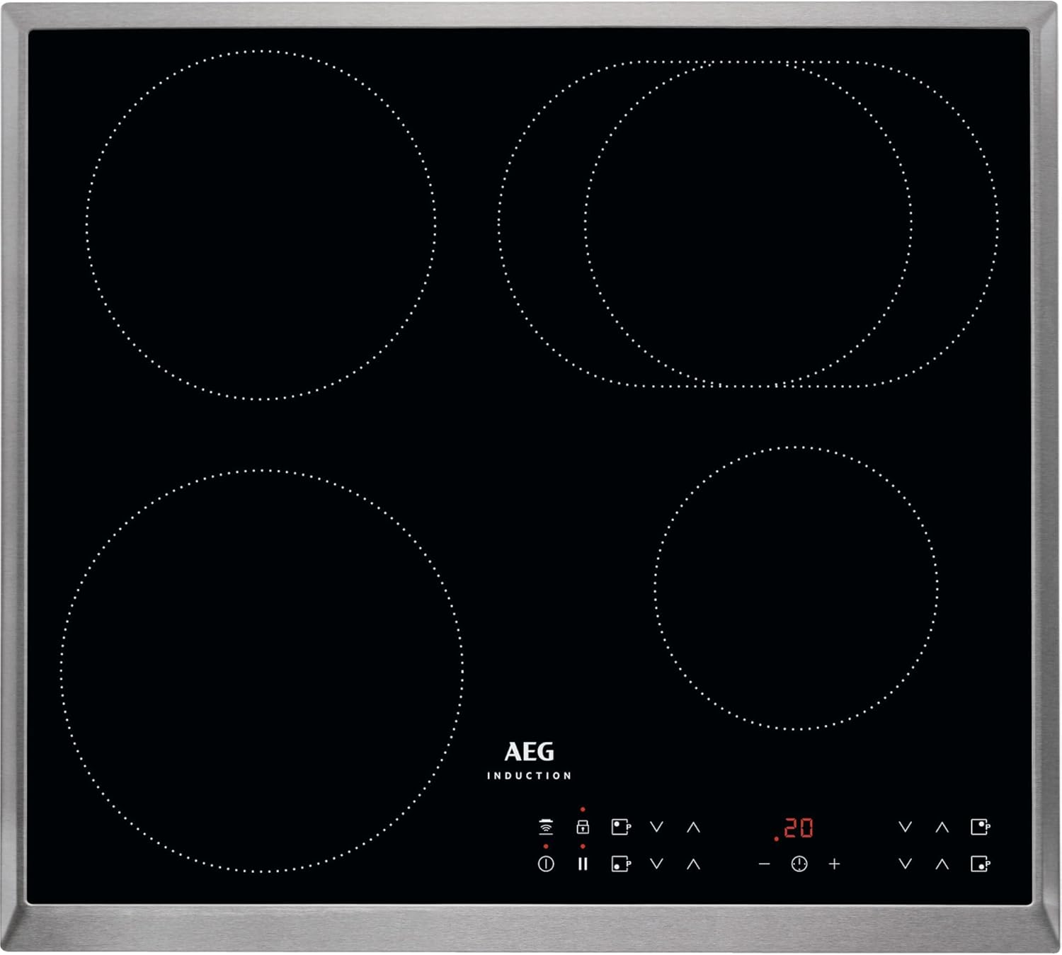 AEG Induktionskochfeld autark 60cm – 4 Flex-Kochzonen mit Powerfunktion für schnelleres Kochen – 14 Stufen – SuperFlat Rahmen – Timer – Touch-Bedienung – kompatibel mit Haubenautomatik – TO64IA0AXB