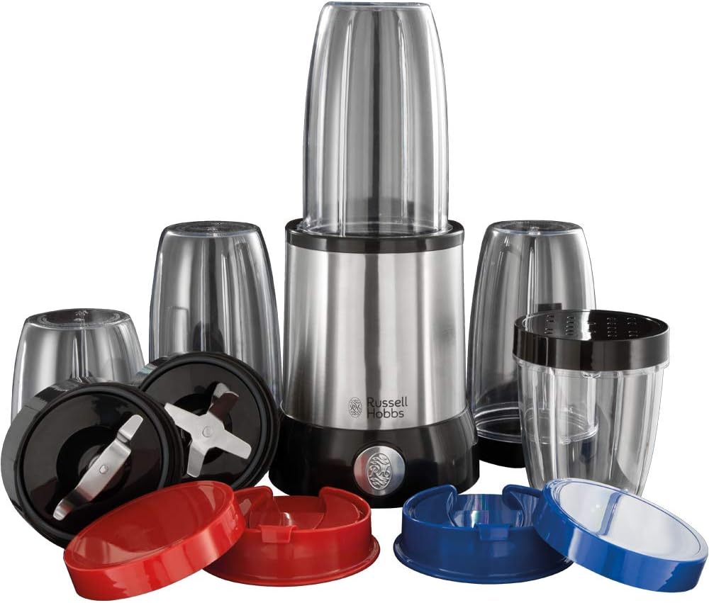 Russell Hobbs Mixer [Frullatore multifunzione] NutriBoost (include 5 contenitori senza BPA e lavabili in lavastoviglie + coperchi, 22.000 giri/min, motore da 0,9 CV) frullatore elettrico 23180-56