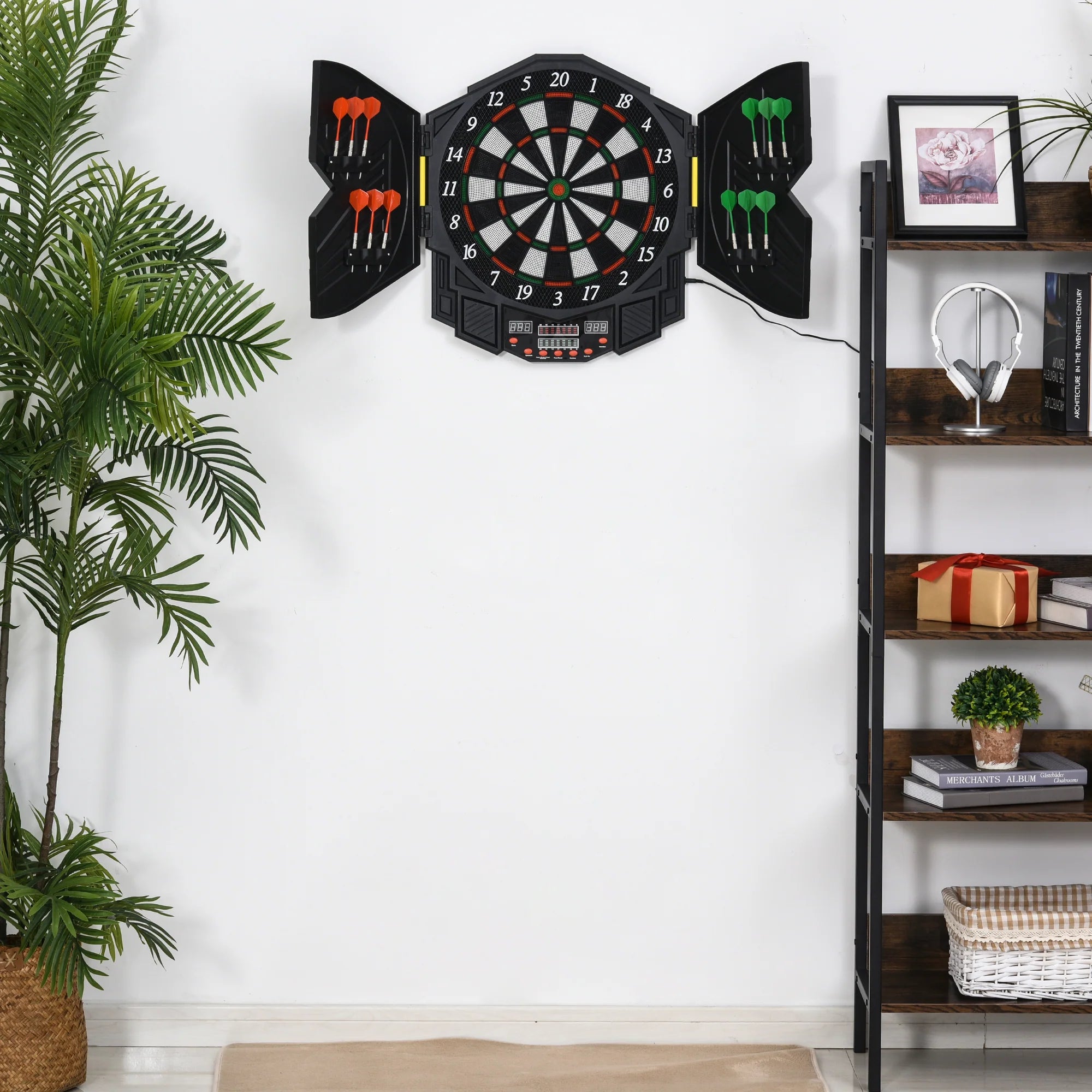 HOMCOM elektronische Dartscheibe Dartboard 27 Spiele 8 Spieler