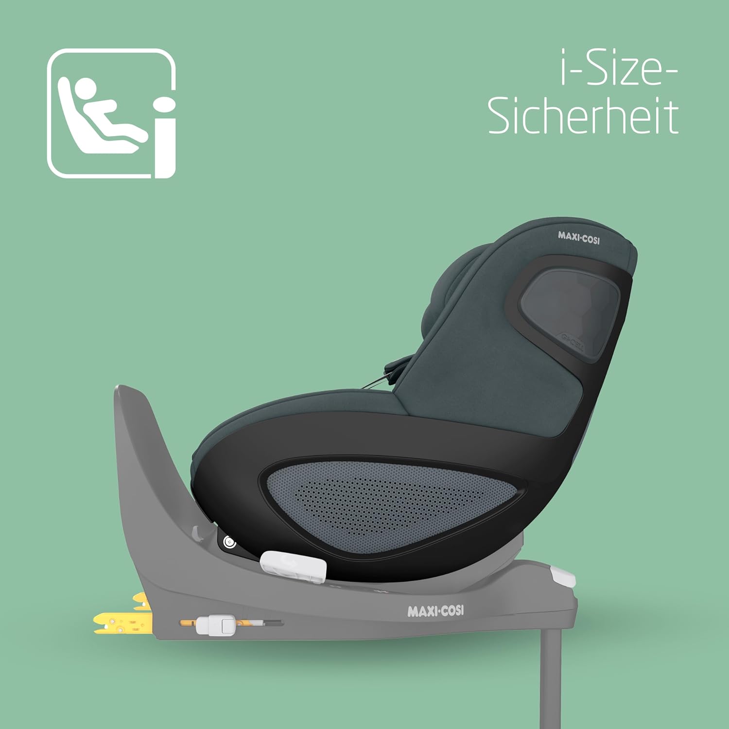Maxi-Cosi Pebble 360 i-Size Babyschale Drehbar, Neugeborenen Autositz 360 Grad, 0–15 Monate (40–83 cm), Drehung mit einer, ClimaFlow, Easy-In-Gurt, G-CELL Seitenaufprallschutz, Essential Graphite