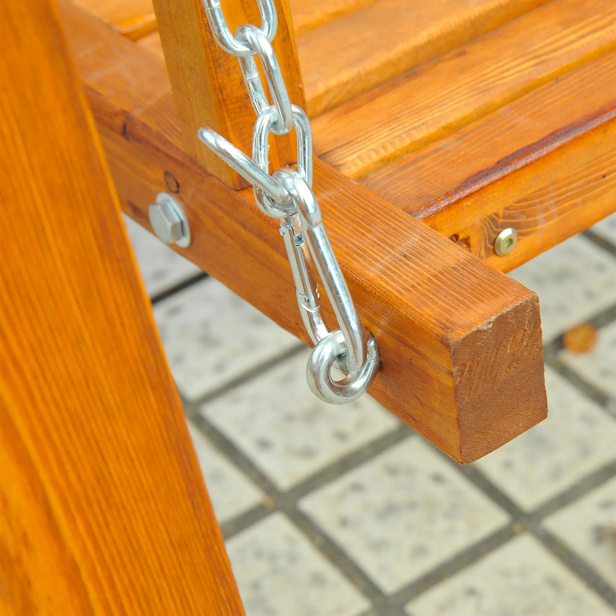 Dondolo da giardino Outsunny a 2 posti con tettoia in larice