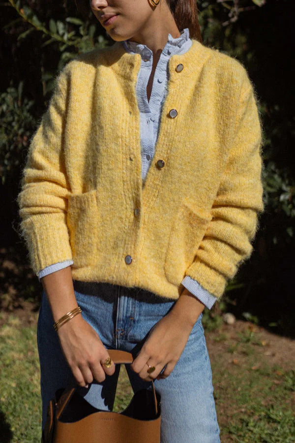 Lozenda - Cardigan Semplice con Scollo Rotondo