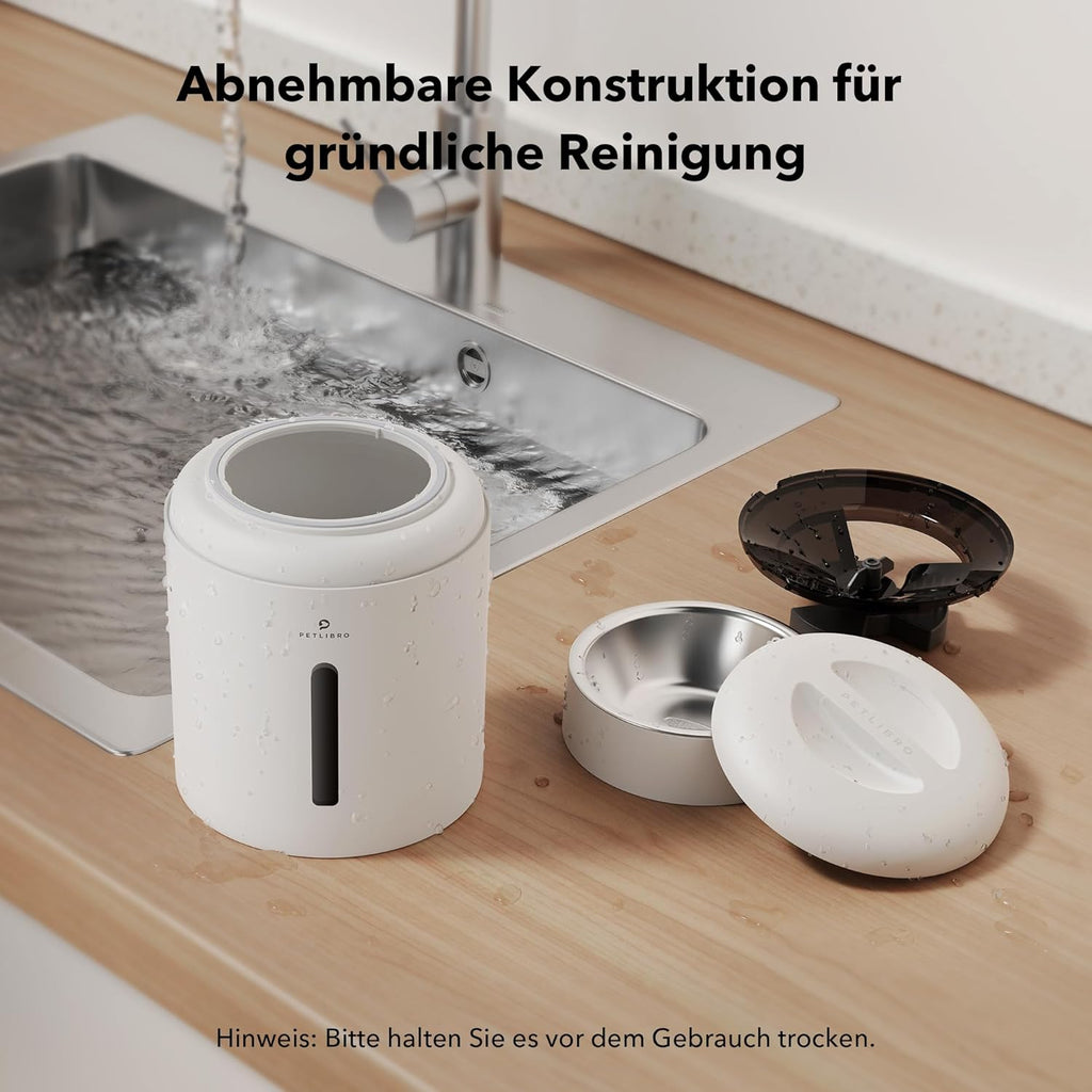 PETLIBRO Mangiatoia Automatica Gatti da 5L, Mangiatoia Intelligente per Gatti con WiFi 5G/2.4G, Dispenser Automatico di Cibo Secco per Gatti o Cani con Controllo Tramite App, 1-10 Pasti al Giorno, Bianco