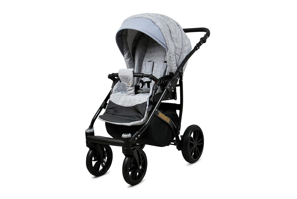 BabyLux® Bambimo Set Passeggino 3 in 1 - Optimal - incl. Navicella, Seduta Passeggino, Seggiolino Auto Ovetto - Seggiolino Auto - Set Passeggino - Passeggino Combinato con Borsa Fasciatoio, Parapioggia ecc.