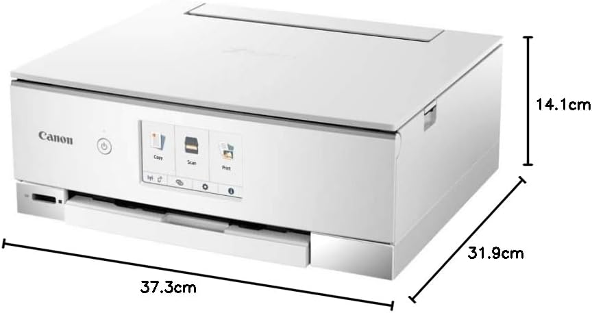 Canon PIXMA TS8351a Stampante multifunzione a getto d'inchiostro a colori DIN A4 (scanner, fotocopiatrice, 4.800 x 1.200 dpi, 6 inchiostri separati, USB, WLAN, AirPrint, stampa fronte/retro, 2 alimentatori carta, 5 GHz), bianco