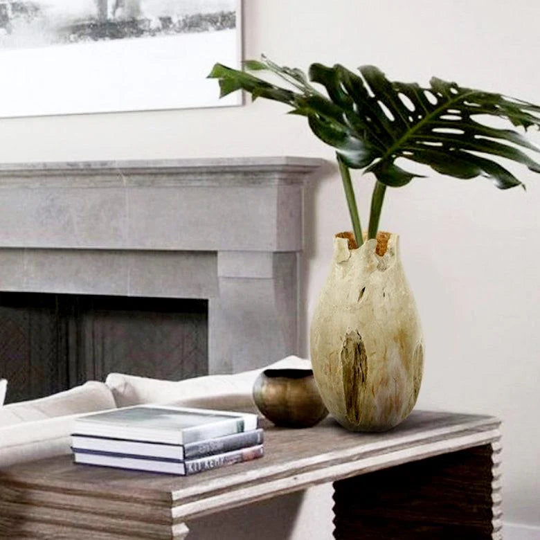 Teakholz Vase MORTAR Hhe 40cm