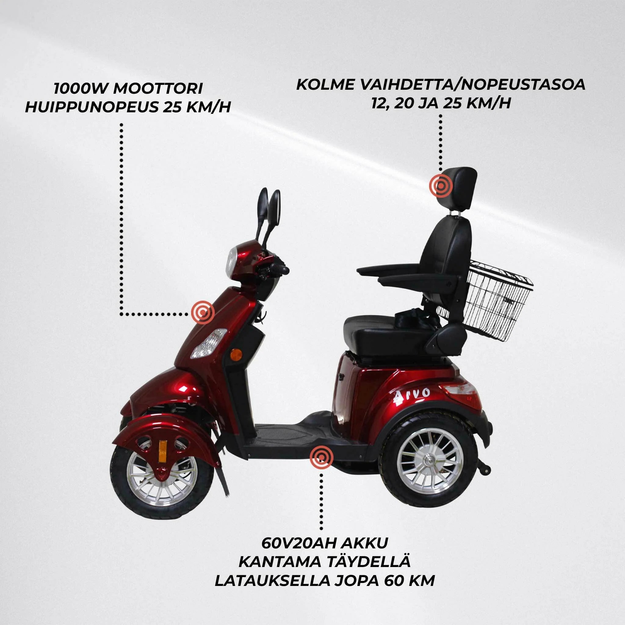 Arvo Scooter P400 Rosso