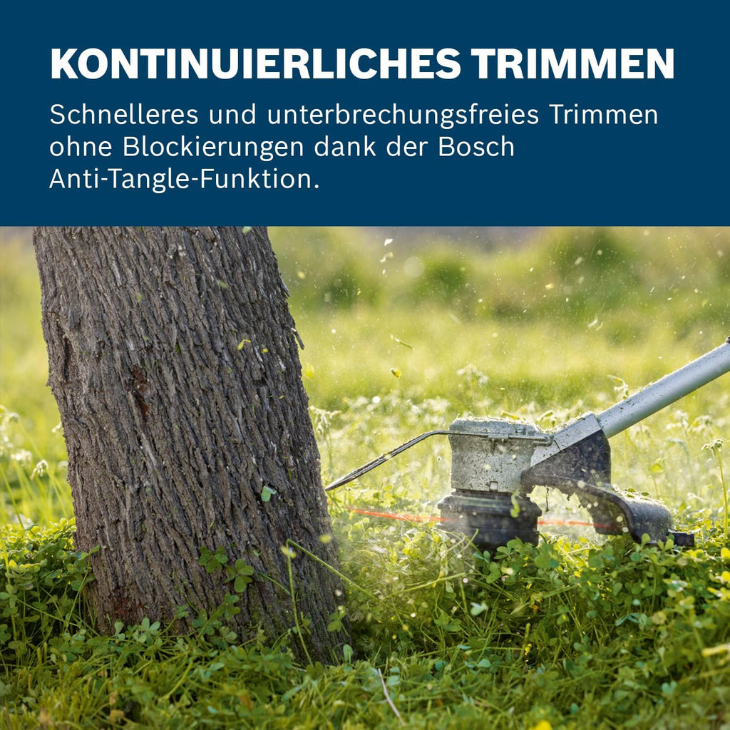 Bosch Professional 18V System Tagliabordi a batteria GRT 18V-33 (motore senza spazzole, diametro di taglio 33 cm, incl. 1 tracolla, 1 bobina di filo)