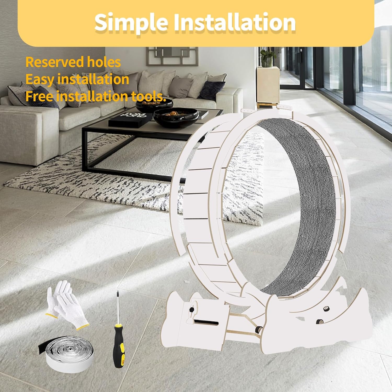 Keyzone Ruota per esercizi per gatti, 1100 x 345 x 1170 mm Tapis roulant per gatti, Tapis roulant con moquette, Attrezzatura fitness per la perdita di peso, Giocattolo sportivo per gatti, Per una vita più lunga del gatto