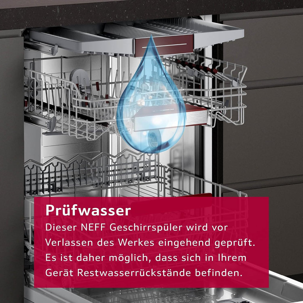 NEFF S157YCX03E, N 70, Lavastoviglie smart a scomparsa totale, 60 cm, cassetto per posate, Made in Germany, Asciugatura Zeolith, lavastoviglie particolarmente silenziosa, cestello superiore regolabile in altezza, forte pressione di spruzzo