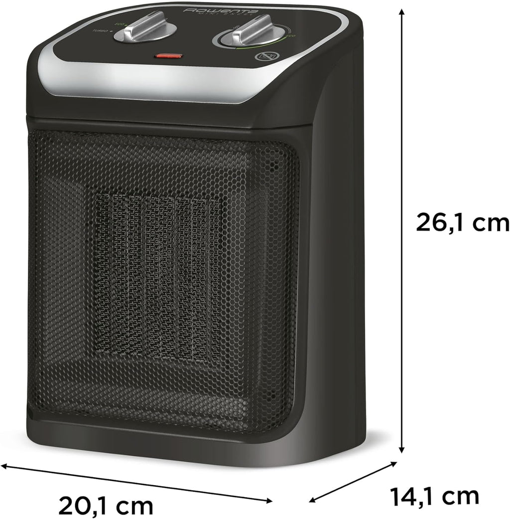 Rowenta Instant Comfort Aqua Termoventilatore, Due Livelli di Riscaldamento, Funzione Ventilatore, Consumo Energetico Regolabile, Silenzioso, Stufa Elettrica, Grigio Chiaro, SO6510F2, 1200 - 2400w