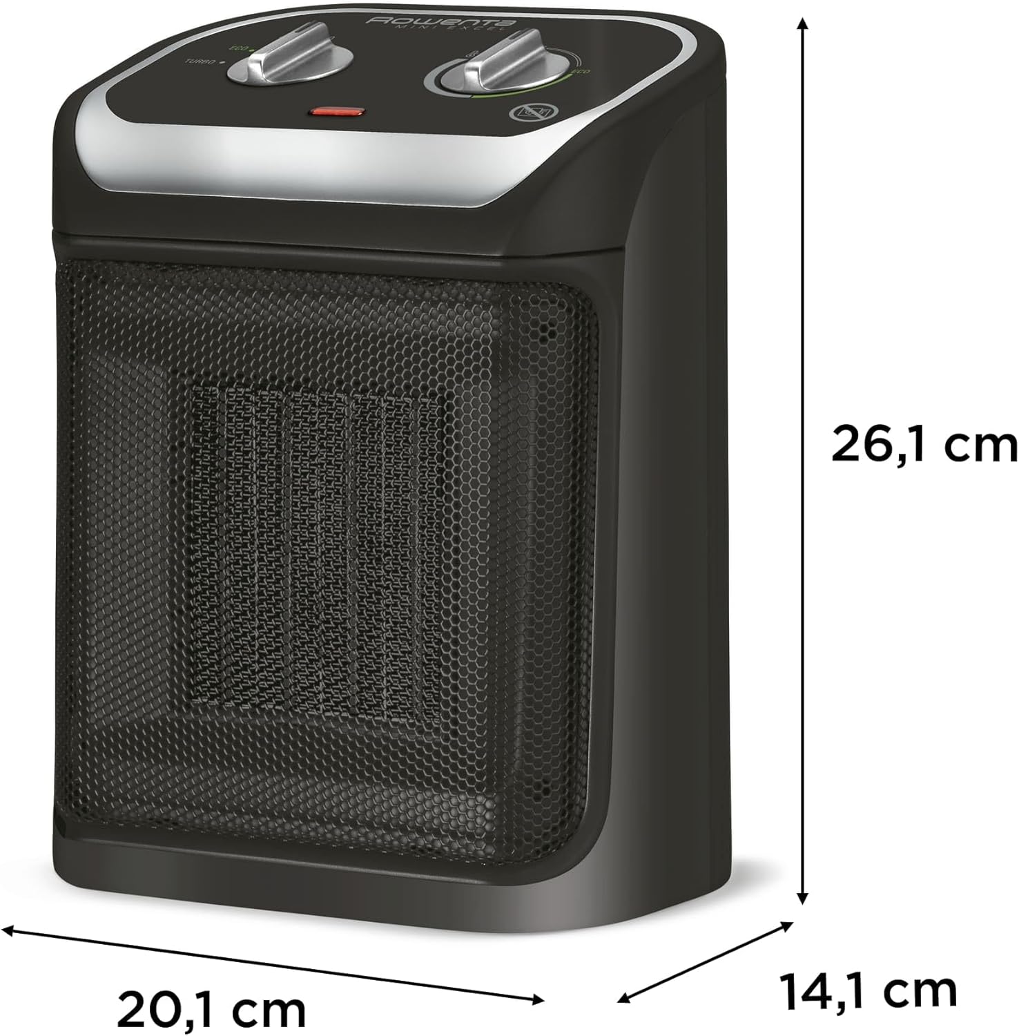 Rowenta Instant Comfort Aqua Termoventilatore, Due Livelli di Riscaldamento, Funzione Ventilatore, Consumo Energetico Regolabile, Silenzioso, Stufa Elettrica, Grigio Chiaro, SO6510F2, 1200 - 2400w