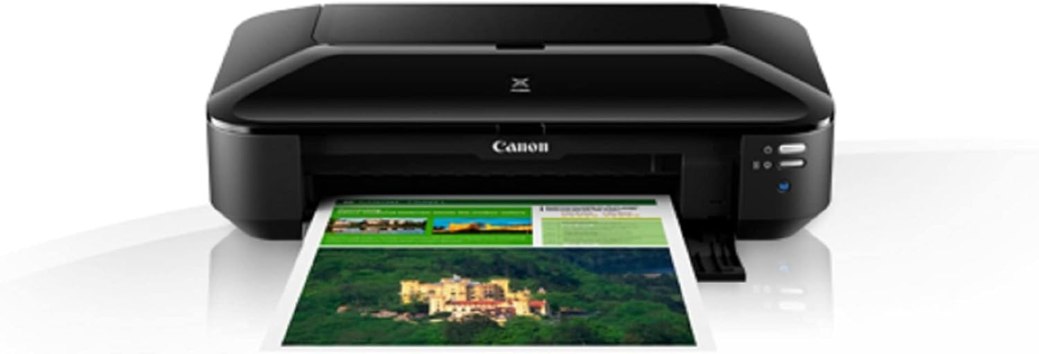 Canon PIXMA iX6850 Stampante Multifunzione a Getto d'Inchiostro a Colori A3+ (Stampante per Ufficio, Stampa Fotografica, Stampa Testo, 9.600 x 2.400 DPI, WiFi, WLAN, USB, 5 Inchiostri Separati, Stampa Diretta, App di Stampa) Nera