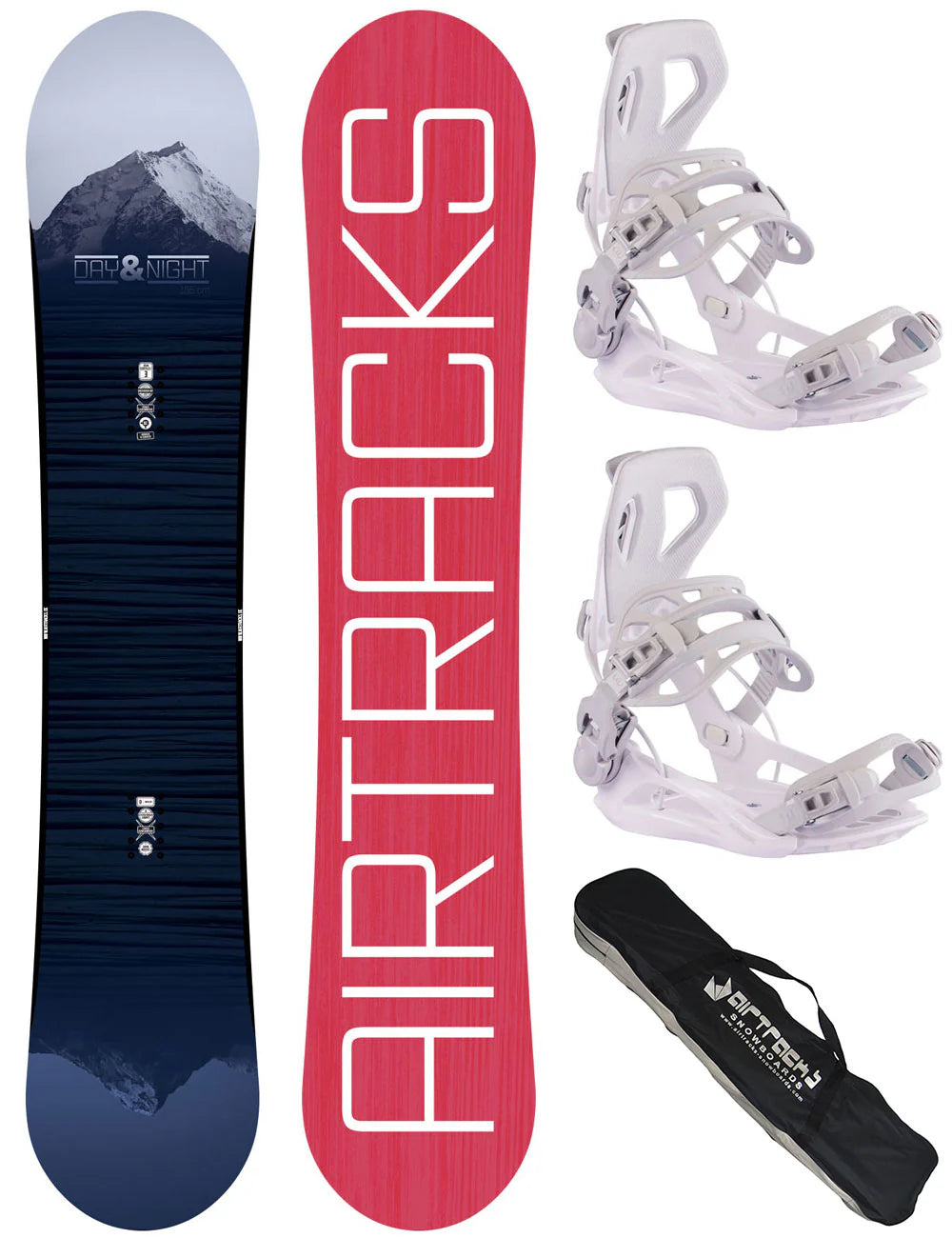 Set Snowboard da Donna Hybrid Rocker Giorno & Notte + Attacchi Snowboard Master Pro W + Borsa SB