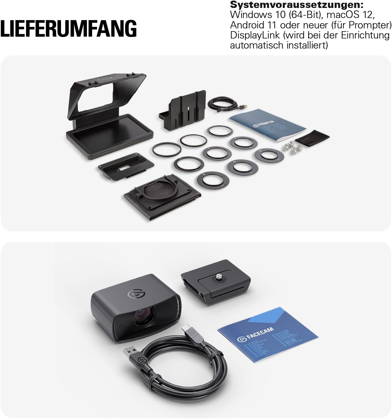 Elgato Prompter – Teleprompter mit integriertem Bildschirm für YouTube, Twitch, Zoom, Teams und mehr, unterstützt DSLR/Webcam/Smartphone, Drag&Drop-Monitoranzeige, funktioniert mit Mac/PC&Stream Deck