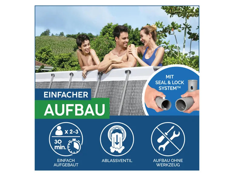 Piscina con telaio Power Steel™ - set completo con pompa filtro, ca. L 412 x P 201 x A 122 cm