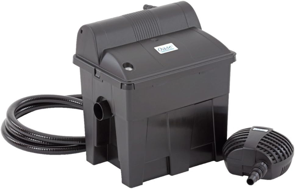 OASE 56789 Filtro a flusso continuo BioSmart Set 36000 adatto per laghetti fino a 36 m³, sistema filtrante, set completo filtro incl. materiale filtrante, pompa per laghetto e chiarificatore UVC