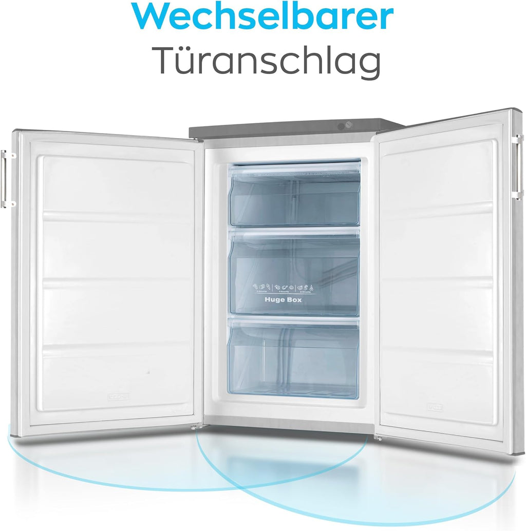 Congelatore Heinrich 61 litri -18°C, 3 cassetti congelatore, regolatore temperatura a 7 livelli, Airflow, porta reversibile, bianco