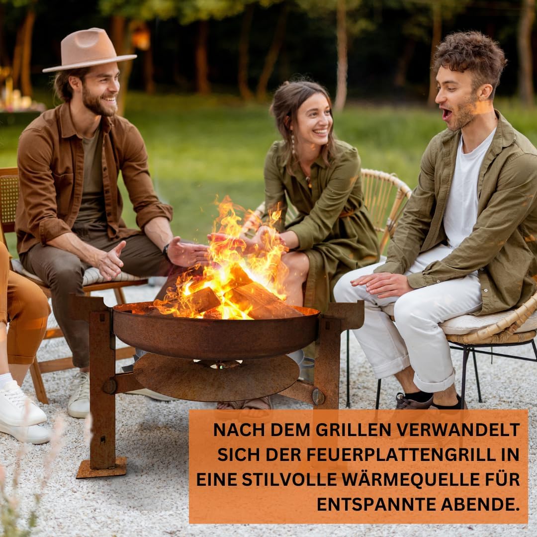 Terma Accessori Tagliere in legno Cucina da esterno, piastra plancha, grill con piastra in ghisa, ripiano per piastra in ghisa, braciere con griglia, anello per griglia per braciere