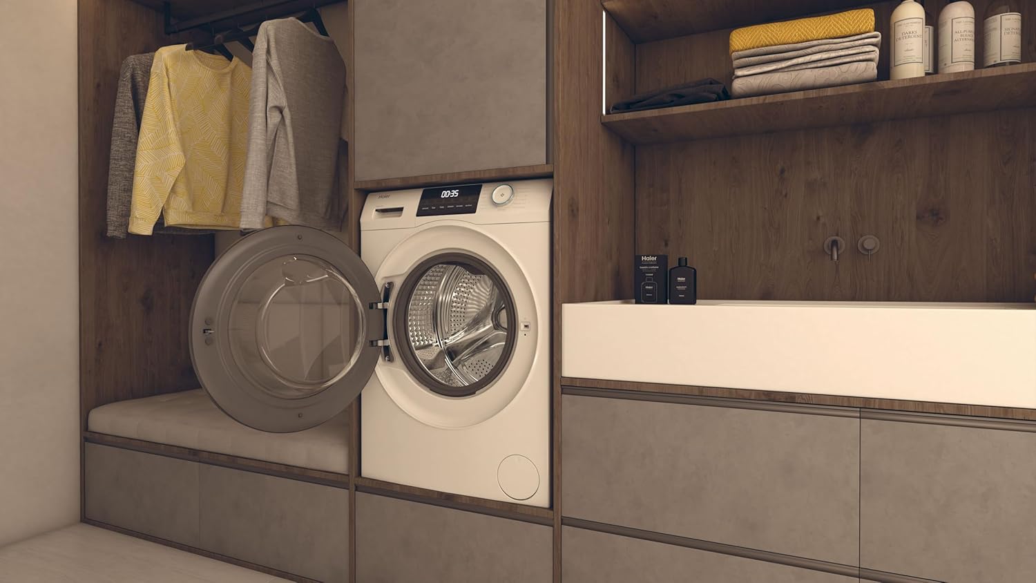 Haier I-PRO SERIE 7 HW80-B14979 Waschmaschine / 8 kg / A - beste Effizienz / Direct Motion Motor - absolut leise / XL-Trommel / Refresh-Dampfprogramm / Vollwasserschutz / ABT