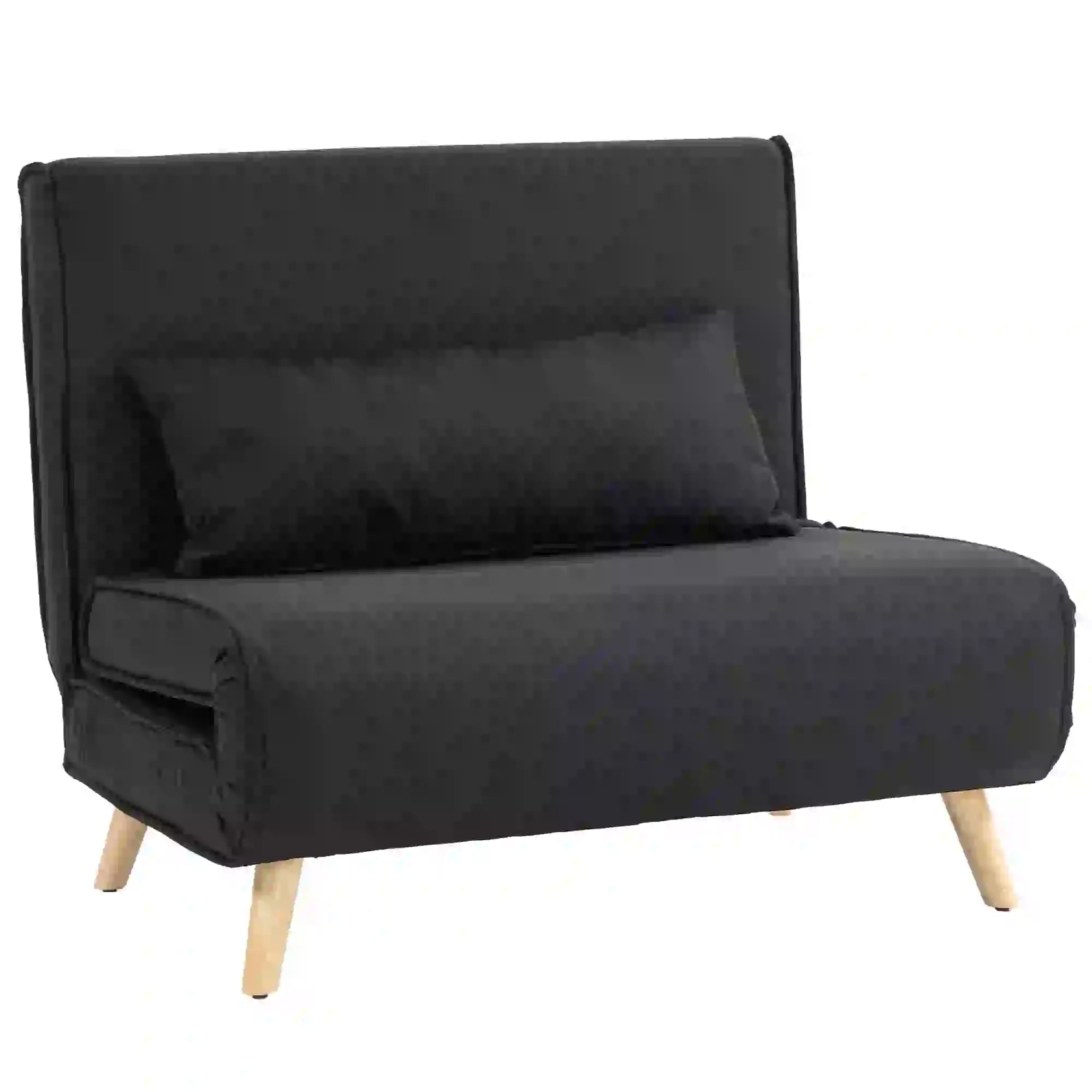 HOMCOM Poltrona Letto 2 in 1 con Schienale Regolabile Effetto Lino