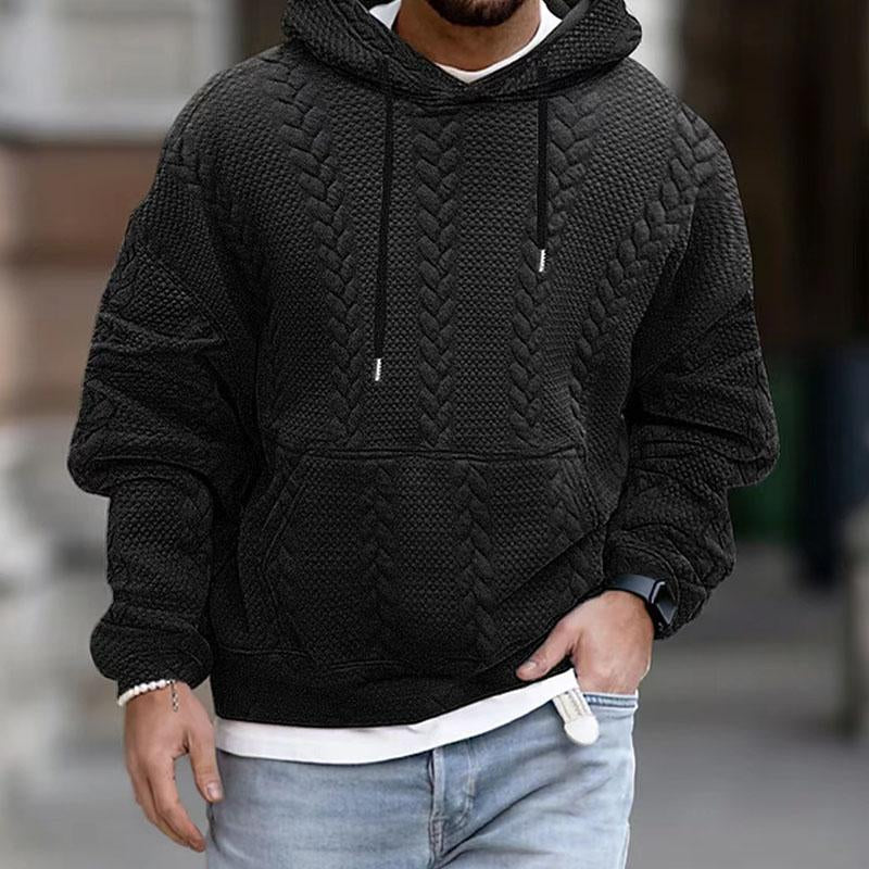 Gemusterter Hoodie mit Kngurutasche für Mnner