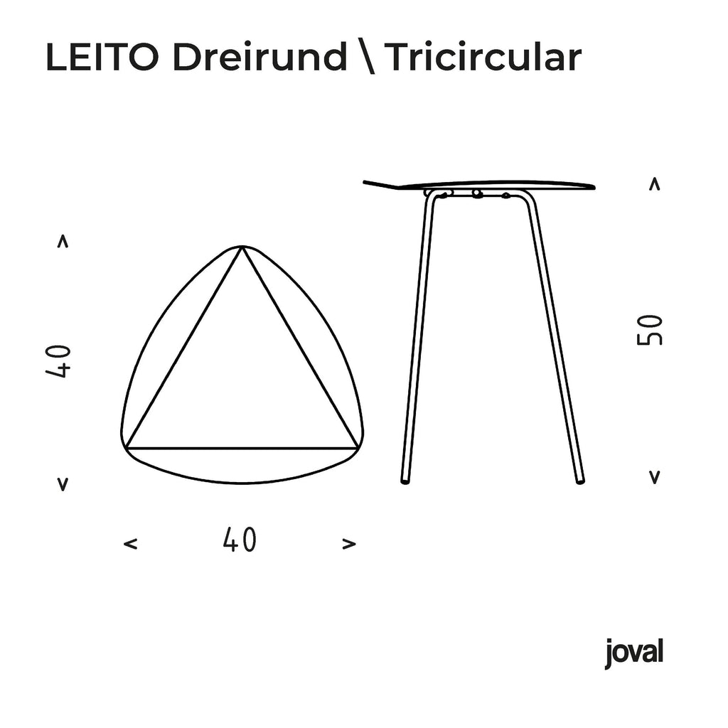 LEITO Beistelltisch Dreieck Hhe 50cm