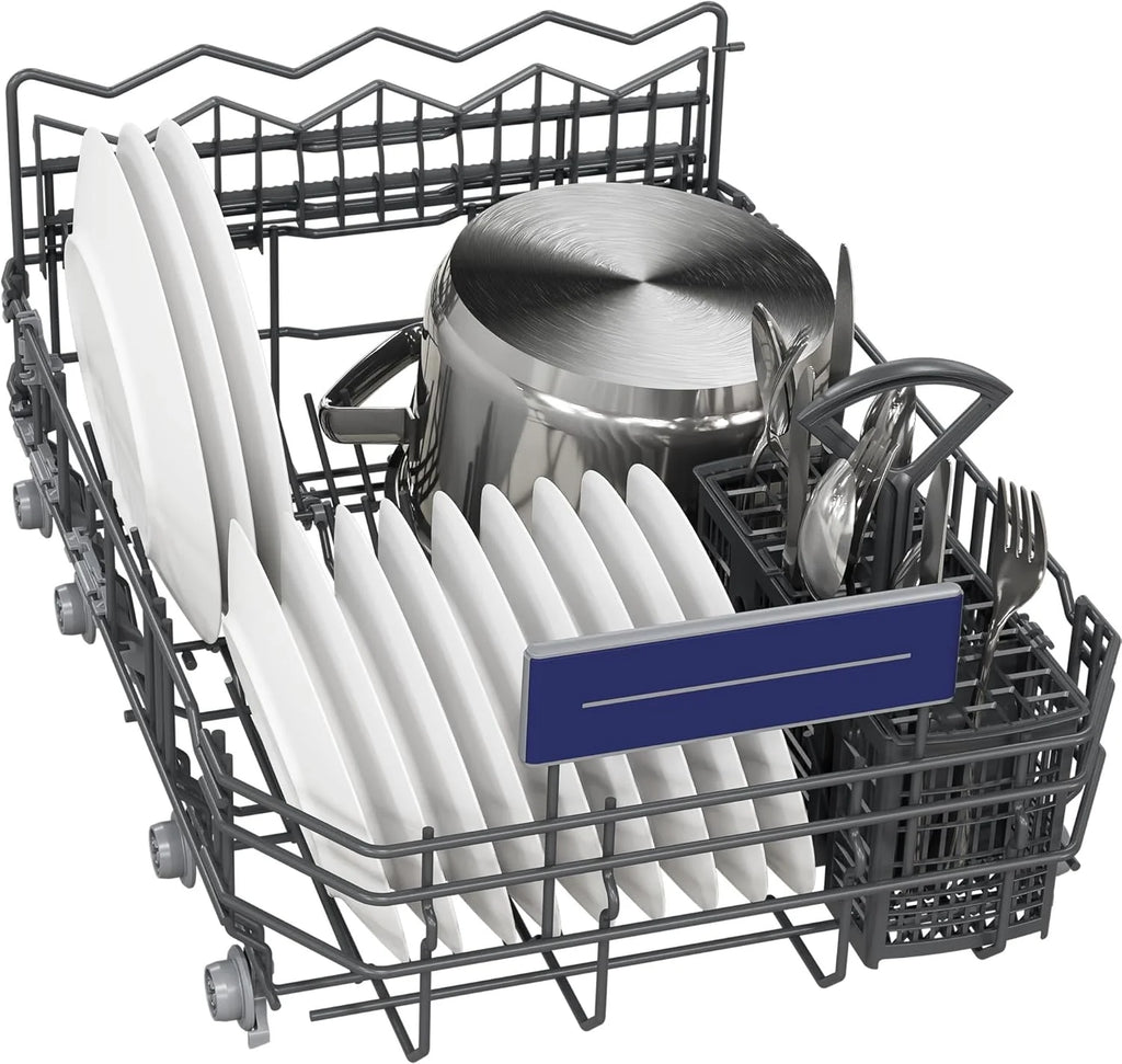 Siemens SR65YX08ME, iQ500 Lavastoviglie smart a scomparsa totale, larghezza 45 cm, cassetto portaposate, Zeolith, extra silenziosa, aquaStop, apertura automatica della porta a fine programma, varioSpeed, illuminazione interna