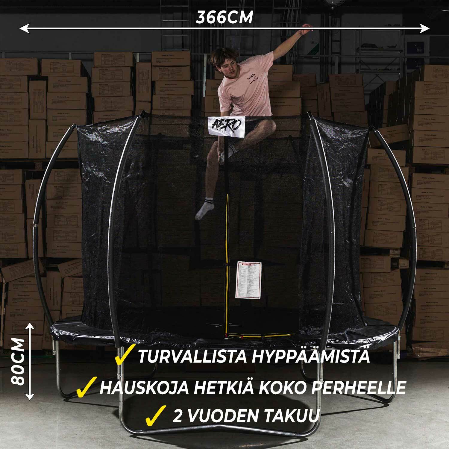 React Aero Trampolin 3,66m mit Sicherheitsnetz