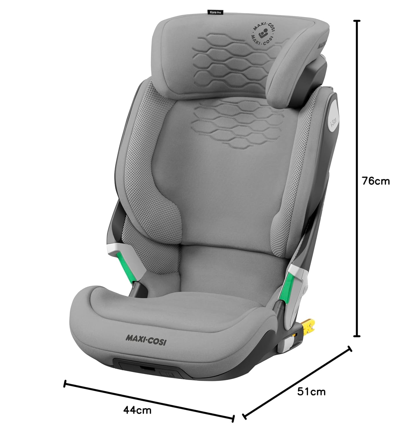 Seggiolino Auto Maxi-Cosi Kore Pro i-Size, 3.5–12 Anni, 100–150 cm, Luce ClickAssist, Altezza/Larghezza Regolabili, Sistema di Protezione Laterale+, Authentic Cognac