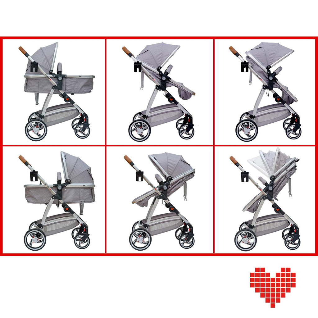 Lalalux Babyboomer Passeggino Leggero Combinato Set Completo, Passeggino Multifunzione, Pieghevole, Sportivo, Universale, Doppie Sospensioni, incl. Borsa, Parapioggia e molto altro. Per Bambini fino a 36 mesi